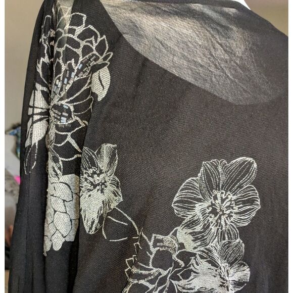 New York & Company Long Sleeve Sheer Blouse - Picture 2 of 5